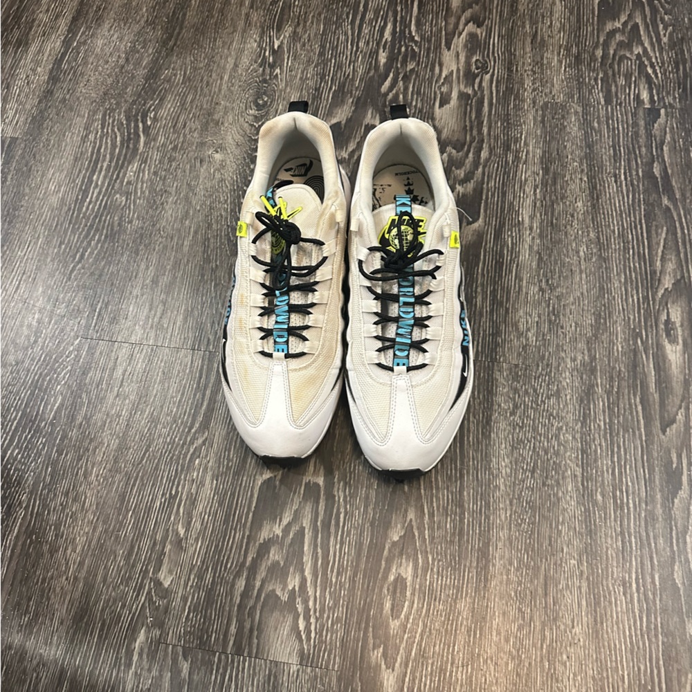 2020 Air Max 95 'Worldwide Pack - White colors are white, light blue, yellow